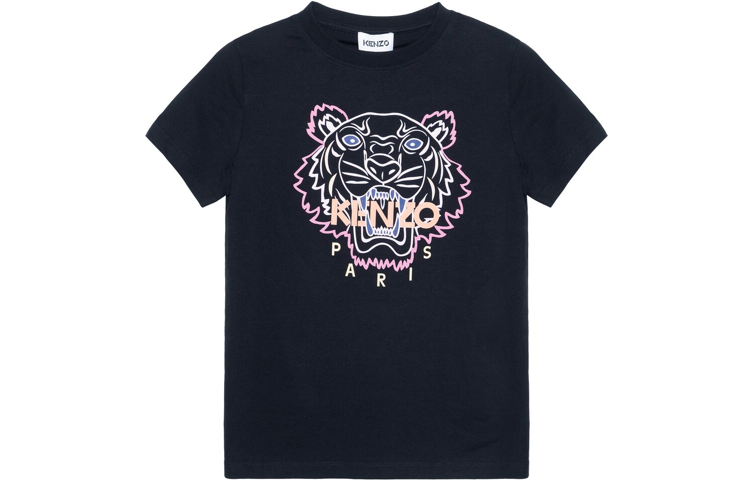 

Футболка женская Kenzo Classic Tiger Head, черный / желтый / фиолетово-зеленый