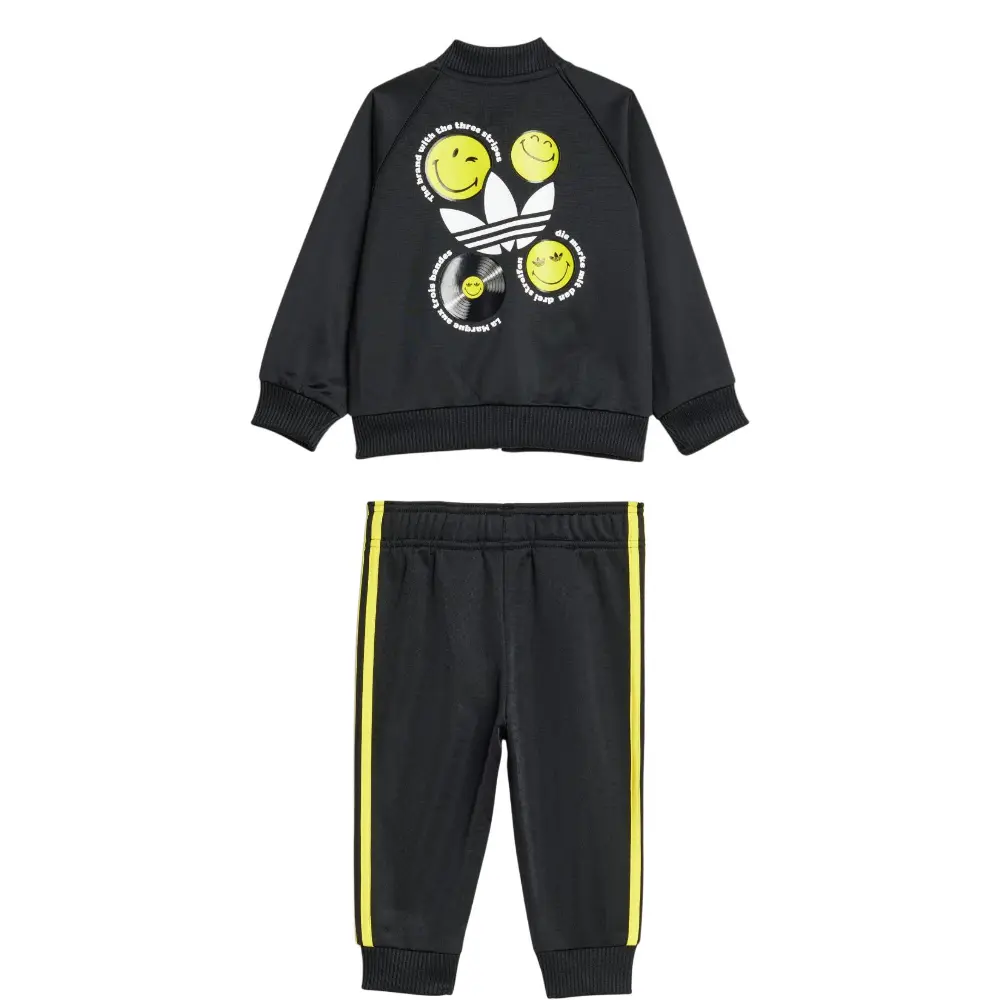 Adidas Originals X Smileyworld повседневная спортивная одежда SST Black для младенцев и малышей — фото 3