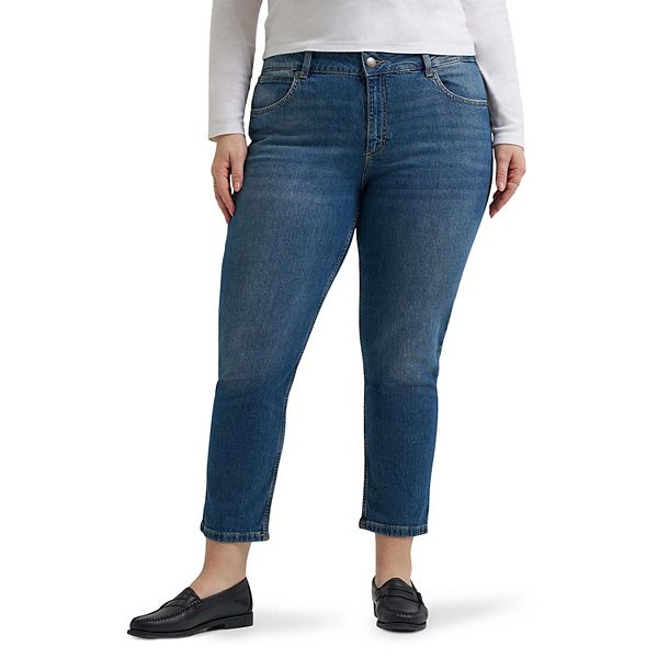 

Plus size легендарные укороченные прямые джинсы Lee, Indigo Quilt
