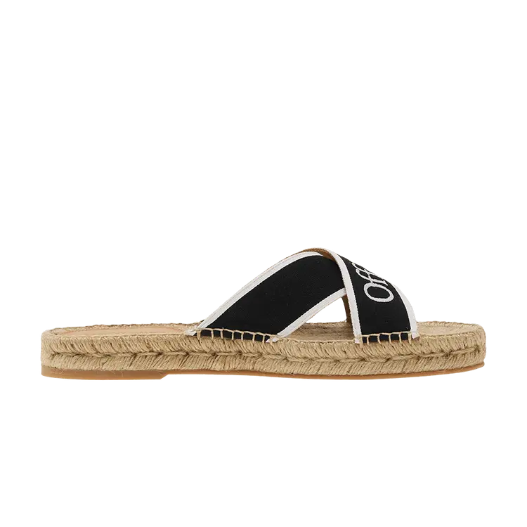 Сандалии Off-White Off-White Wmns Bookish Criss-Cross Espadrille Sliders 'Black White', черный