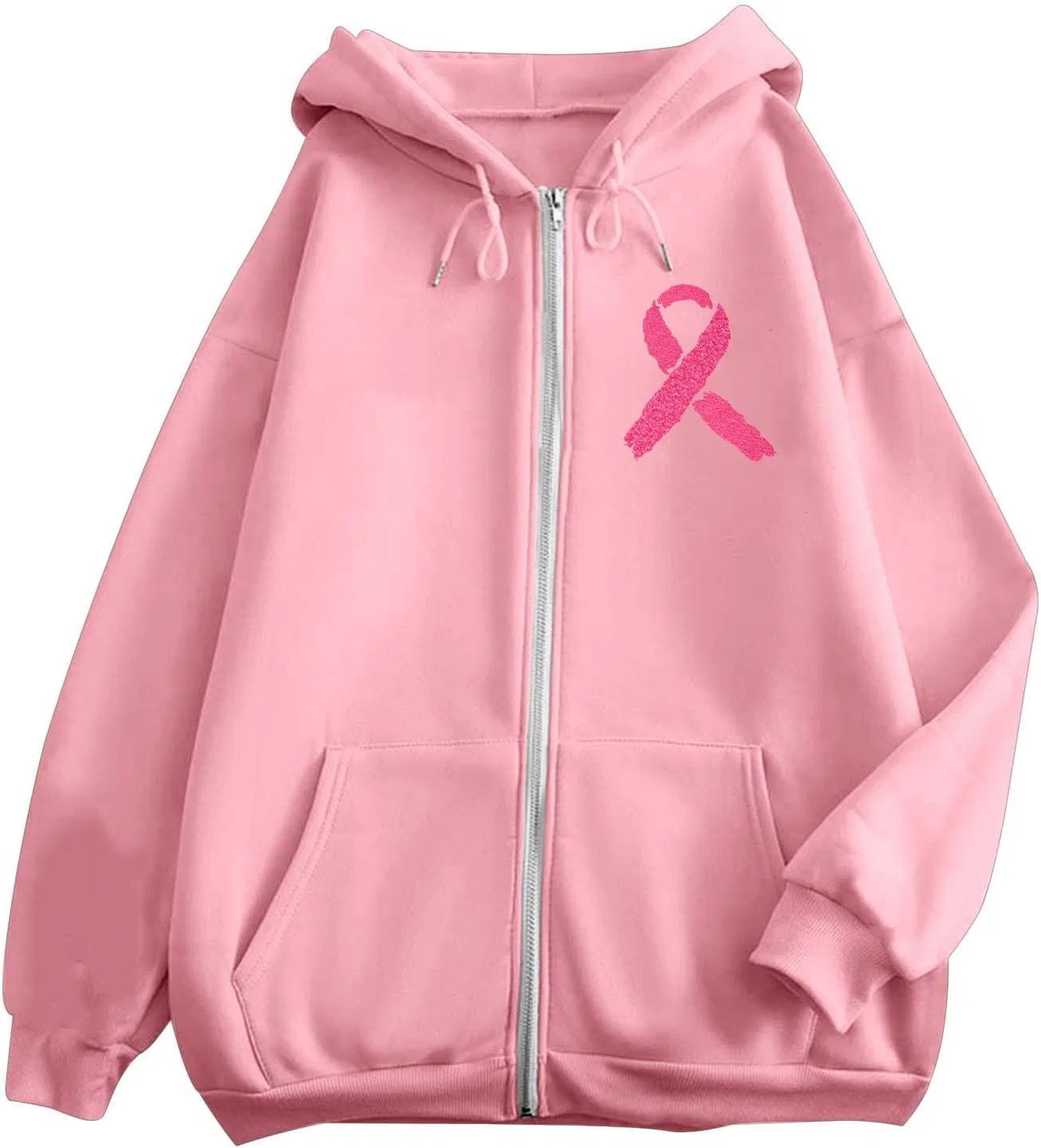 Худи женское с полной застежкой-молнией, Pink Ribbon, P3 — фото 3