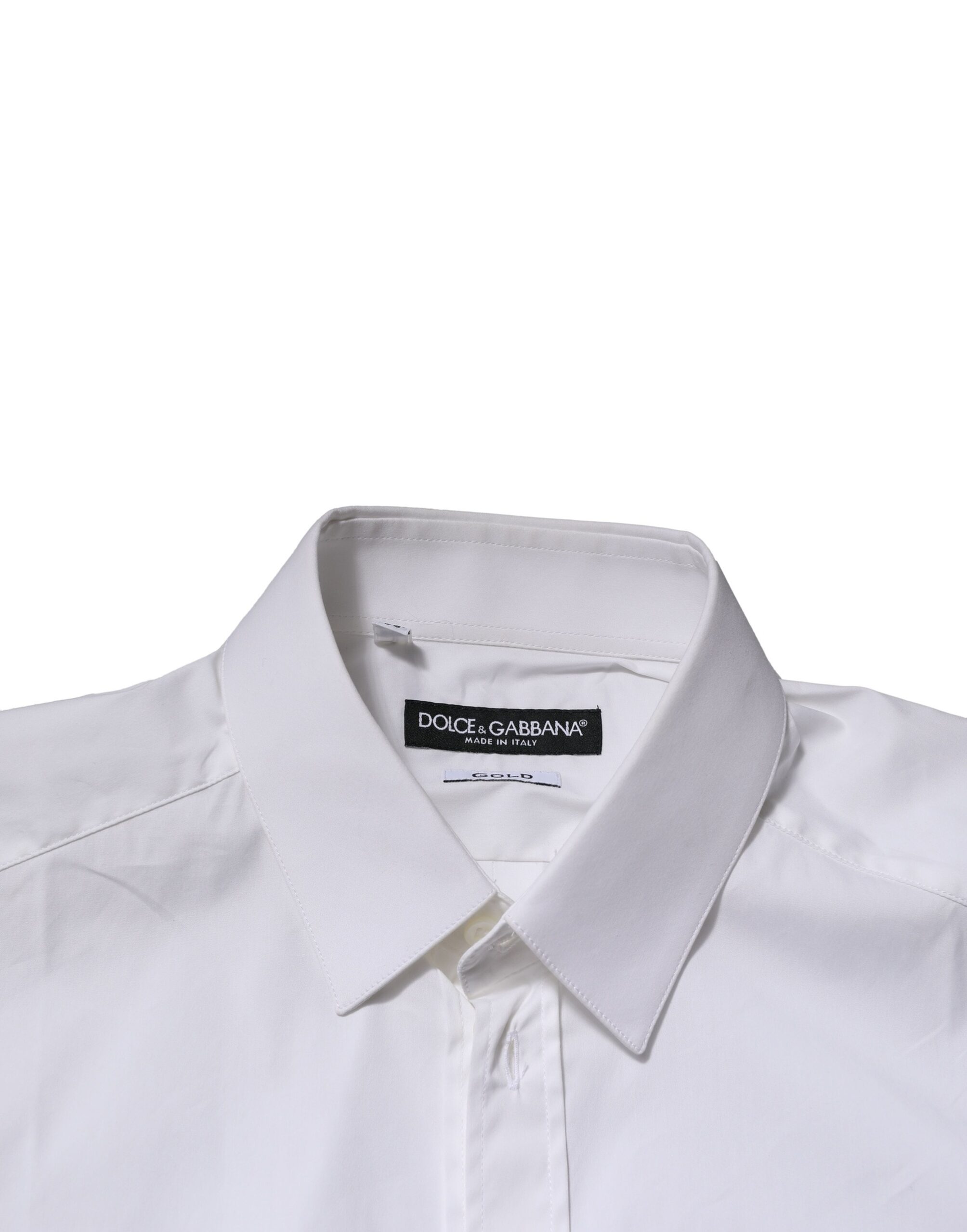 Белая хлопковая мужская рубашка для торжественных случаев Dolce & Gabbana, White — фото 4