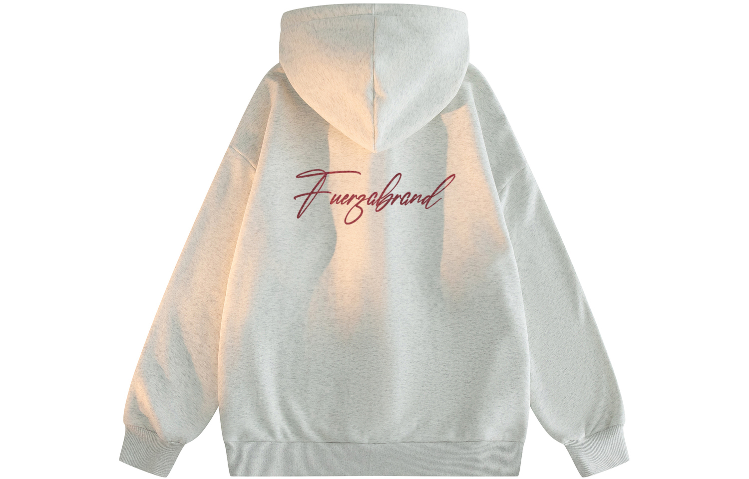 

Кардиган худи унисекс FUERZA, белый с серым меланжем