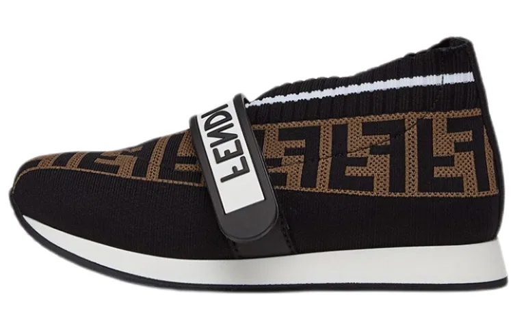 Кроссовки детские FENDI с FF инкрустацией черные