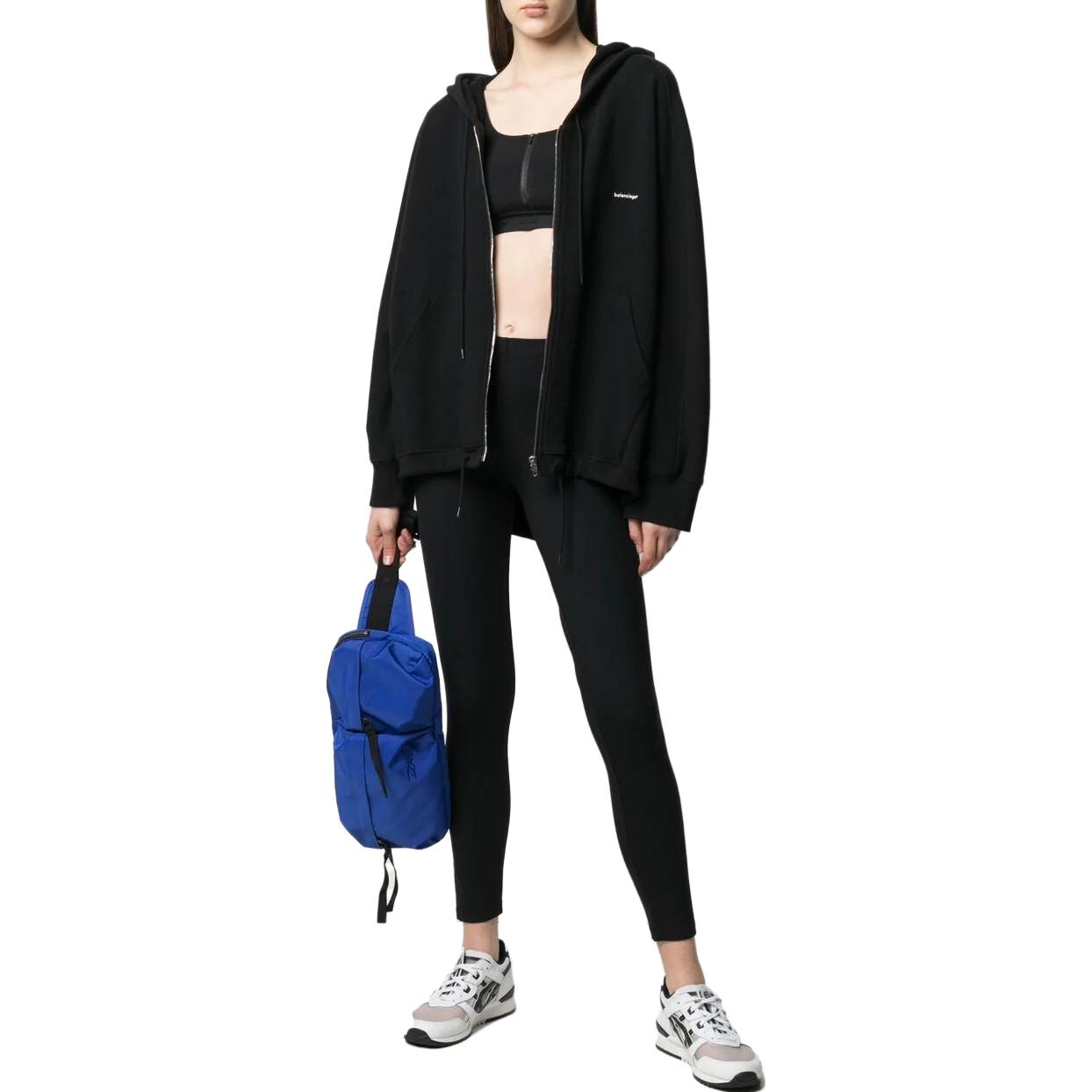 Леггинсы Ea7 с высокой талией и логотипом Emporio Armani, черный — фото 4