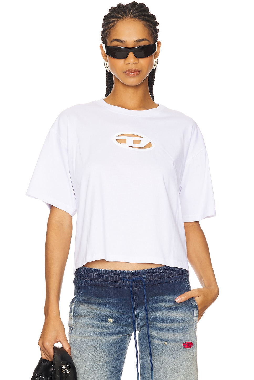 

Обрезанная футболка Diesel, white