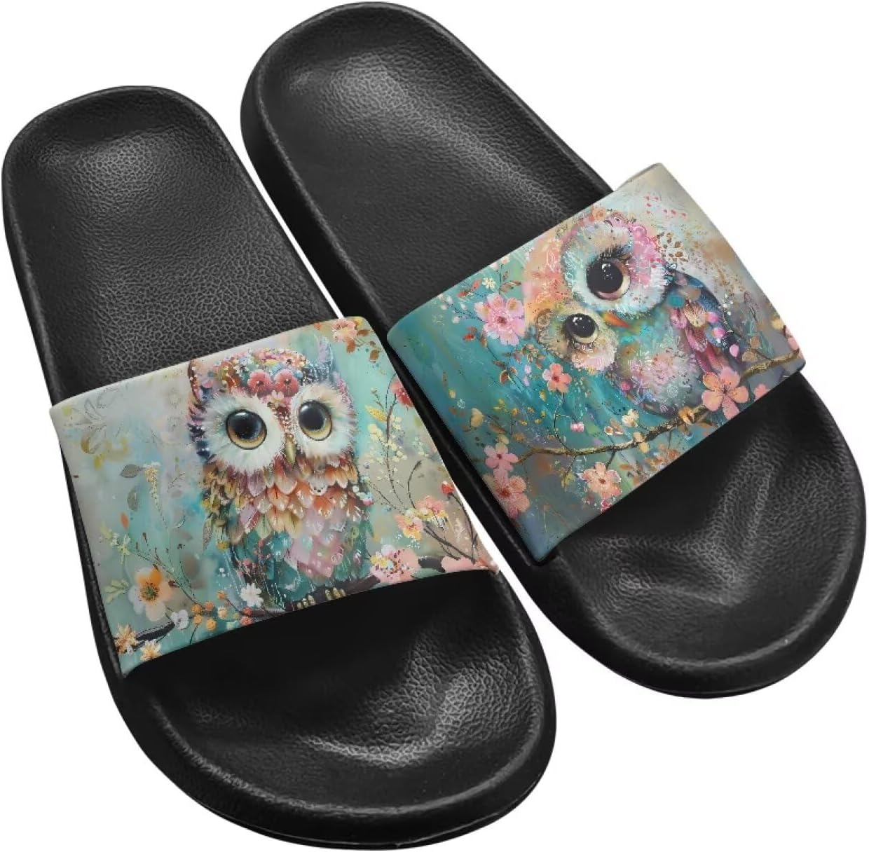 

Сандалии-шлепанцы Jrysaedy для женщин и мужчин, ультракомфортные, восстанавливающие форму, мягкие летние пляжные тапочки, Oil Painting Owls