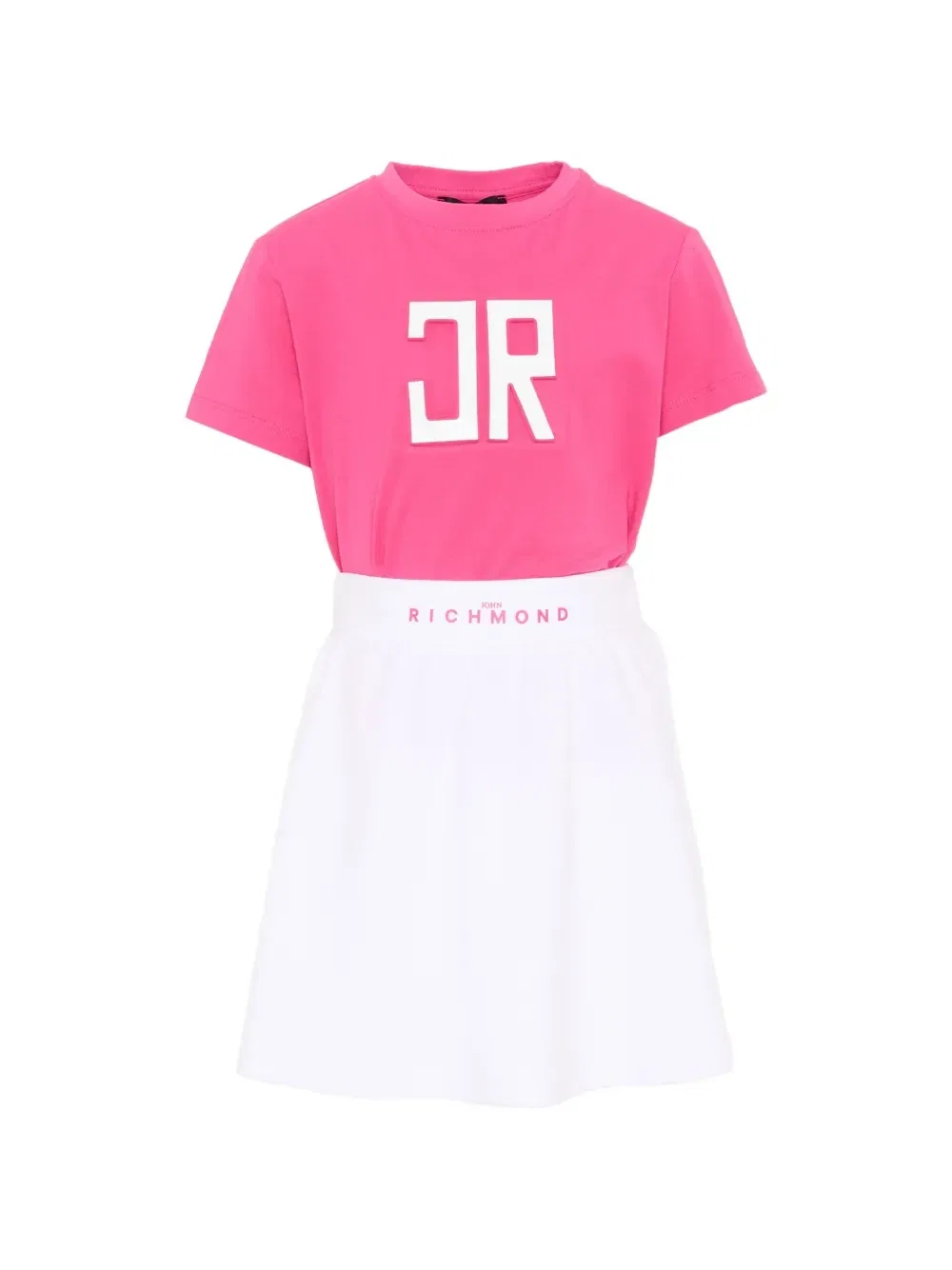Короткий спортивный костюм с аппликацией John Richmond Junior, розовый — фото 4