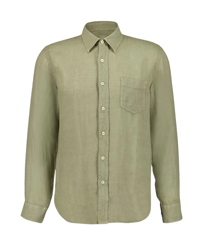 

Льняная рубашка с длинными рукавами цвета кактуса 120% Lino, зеленый