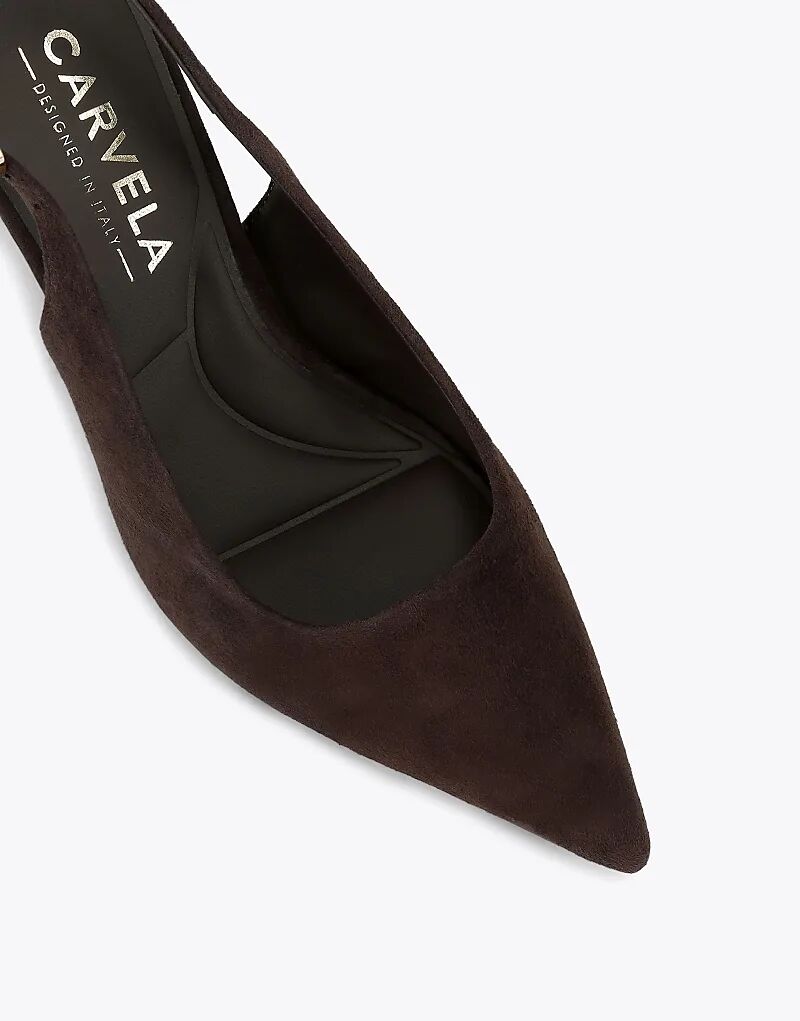 Туфли на каблуке Carvela Spirited из темно-коричневой замши — фото 4