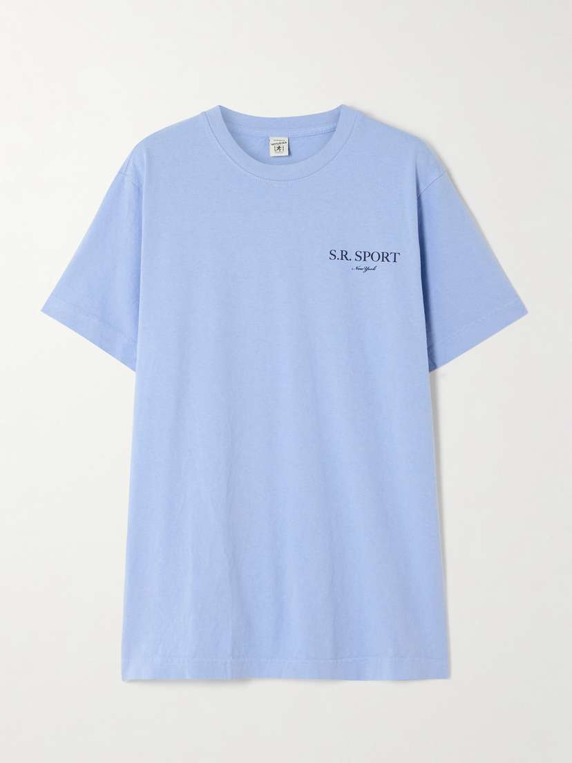

Футболка из хлопчатобумажного джерси с принтом Уимблдона Sporty & Rich, голубой