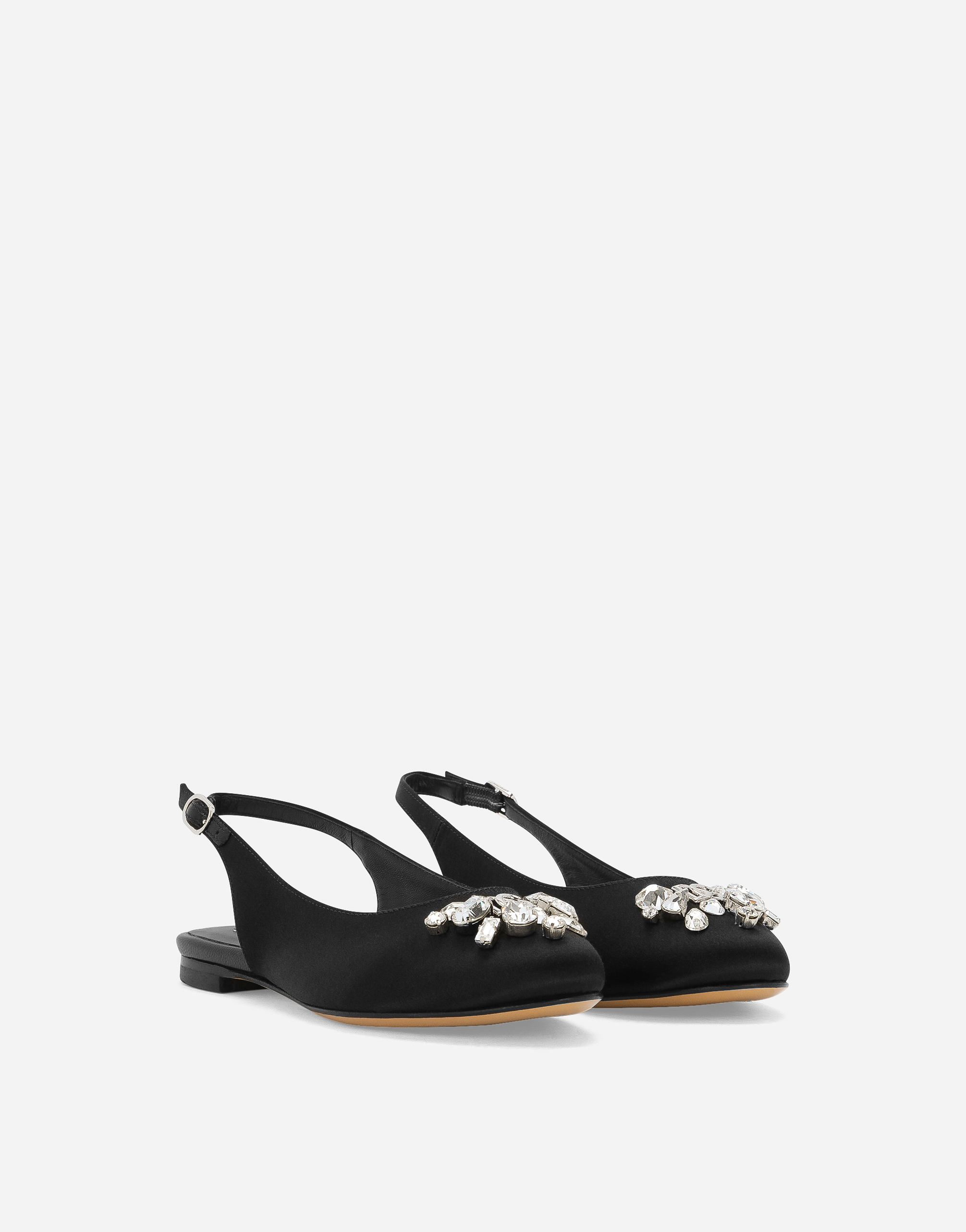 Атласные туфли-слингбэки Dolce & Gabbana, черный — фото 2