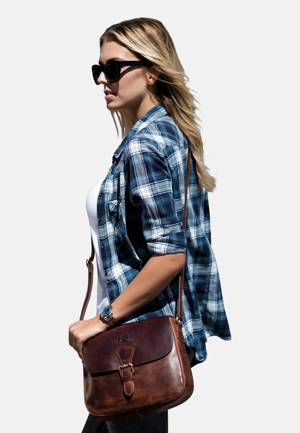 

Сумка на плечо Leather Crossbody Yale SID & VAIN, цвет braun-cognac