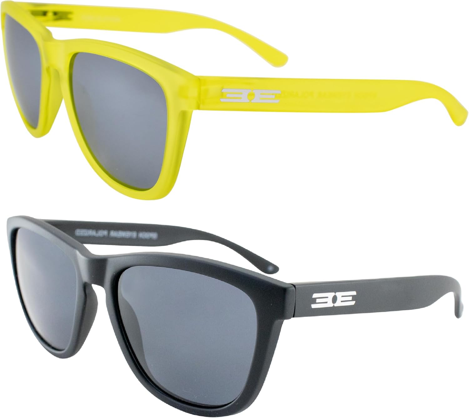 

Солнцезащитные очки Epoch Eyewear Vibe с поляризацией, женские и мужские, 2 пары: неоново-желтые с серебристыми зеркальными линзами и черные с дымчатыми линзами, Yellow-silver/Black-smoke