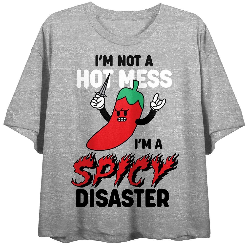 

Детская футболка с короткими рукавами и рисунком Spicy Disaster, серый