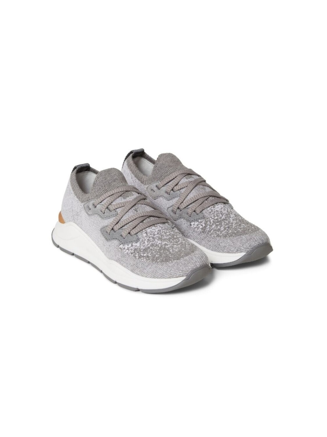 

Brunello Cucinelli Kids кроссовки на шнуровке, серый
