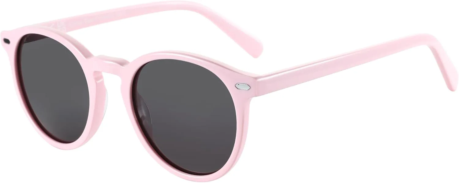 

Поляризованные солнцезащитные очки ZENOTTIC для мужчин и женщин: круглые, в стиле ретро, ​​маленькие, унисекс, модные, с защитой от УФ-излучения UV400, Pink