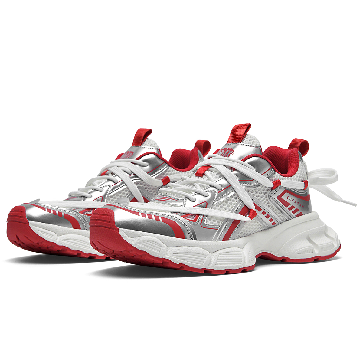 

DIKENROK Дышащие противоскользящие устойчивые к истиранию легкие утолщенные кроссовки на низком ходу унисекс бело-красные, цвет White Red[Breathable]