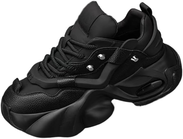 

Мужские модные кроссовки 2024 года - прочные, на платформе, высокие повседневные туфли Fmshi, черный