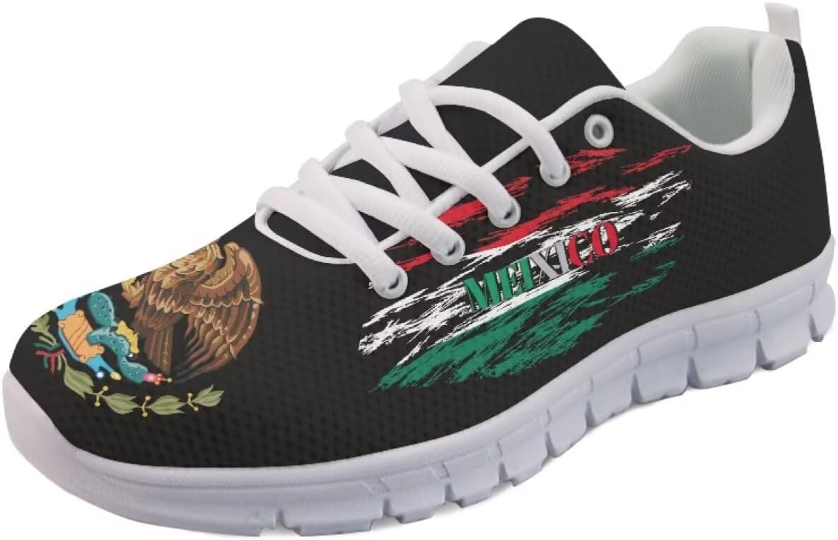 

Кроссовки Forchrinse Mexico Splash Ink унисекс, национальные прогулочные теннисные кроссовки для женщин и мужчин, легкие кроссовки для фестиваля, Mexican Flag Eagle Design