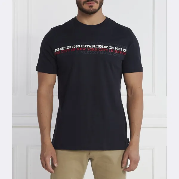 

Футболка стандартного кроя с полоской по центру груди Tommy Hilfiger, синий