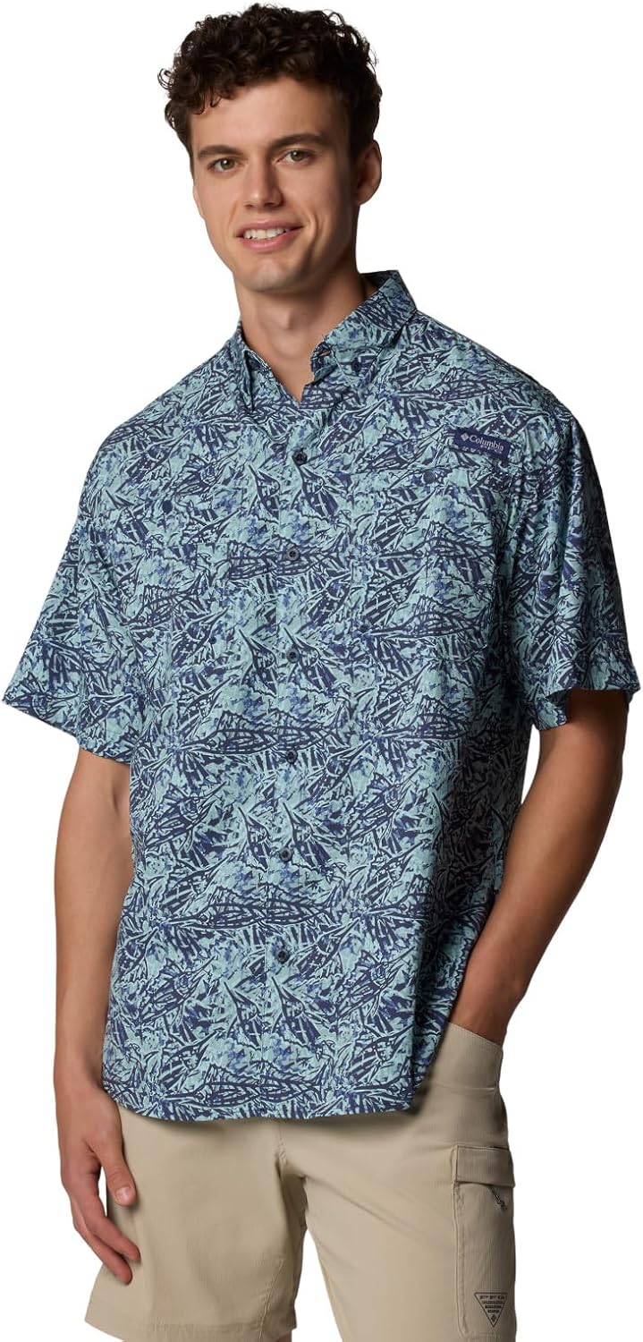 

Columbia Мужская футболка Super Tamiami с длинным рукавом, Crushed Blue Marlin Palms, Синий, Columbia Мужская футболка Super Tamiami с длинным рукавом, Crushed Blue Marlin Palms