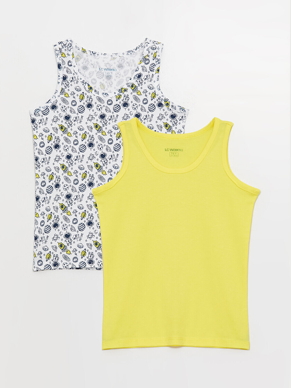 

Хлопковая майка для мальчиков с круглым вырезом, 2 шт. LCW Kids, яркий желтый