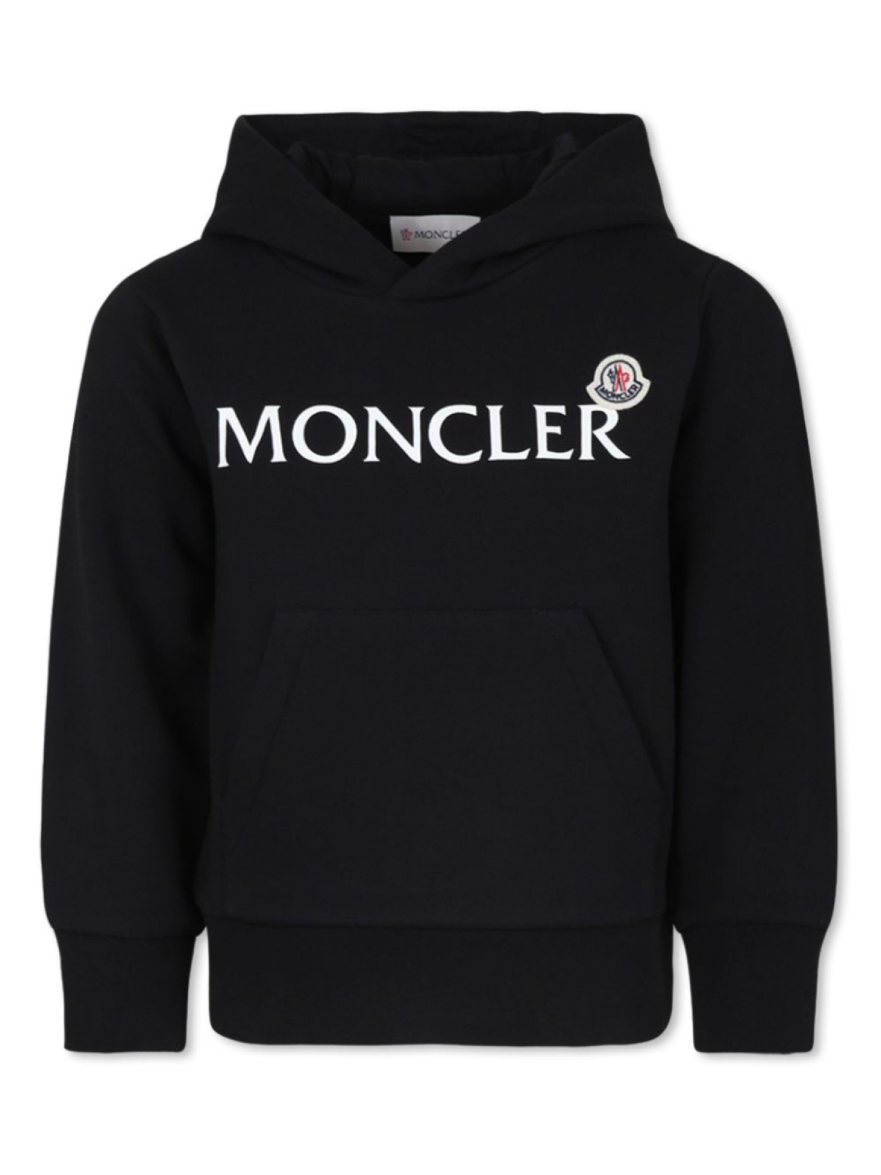 

Moncler Enfant толстовка с капюшоном из хлопка с логотипом, черный