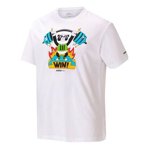 

Футболка neo printing loose sports knit short sleeve white Adidas, белый