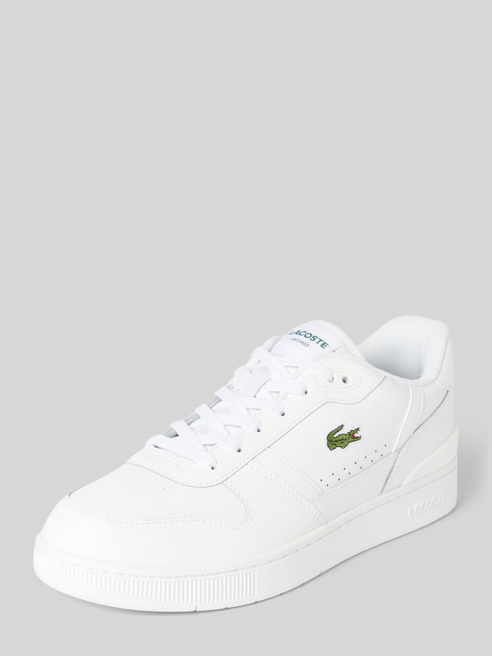 

Кожаные кроссовки с вышитым логотипом Lacoste, белый