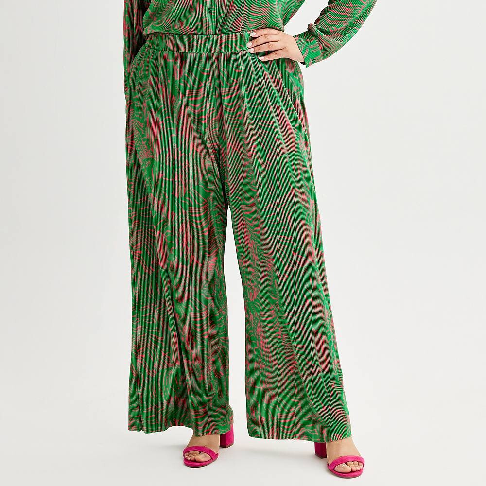 

Брюки-гармошки со складками больших размеров INTEMPO без застежки, цвет Pink Palm