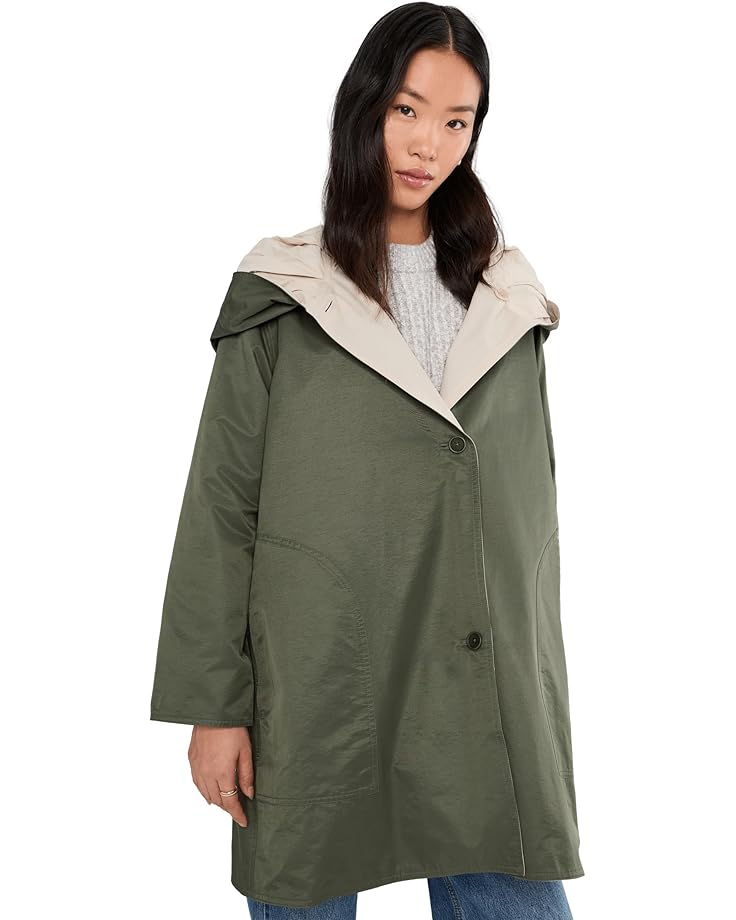 

Женская реверсивная куртка с капюшоном Eileen Fisher Cotton Nylon, Bayleaf