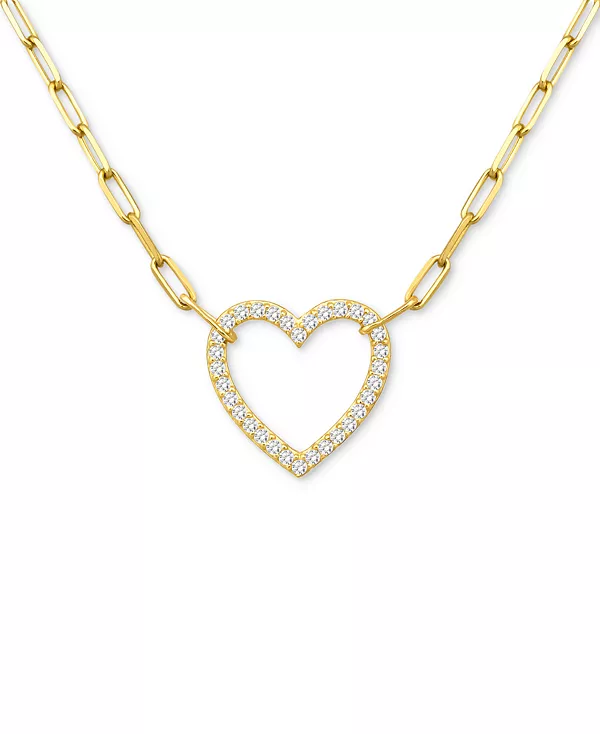 

Ожерелье с подвеской в форме сердца из кубического циркония, 16 дюймов + удлинитель 2 дюйма, эксклюзивно в Macy's Giani Bernini, gold