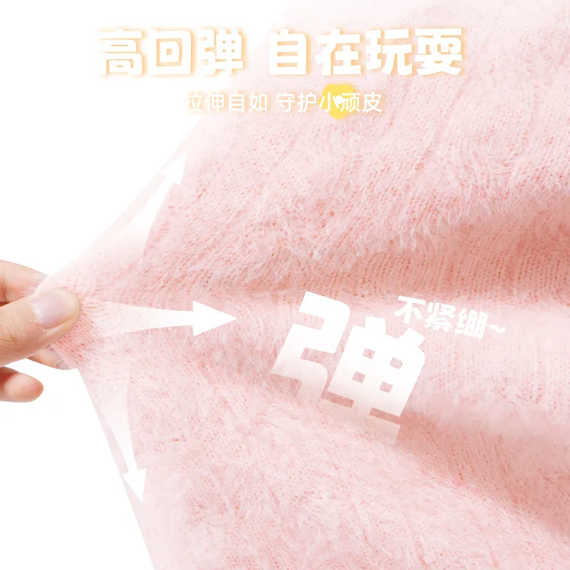 Детский свитер с круглым вырезом утепленный Disney, [Thickened Thermal]Di-Chang Metal Label K Light Pink — фото 4