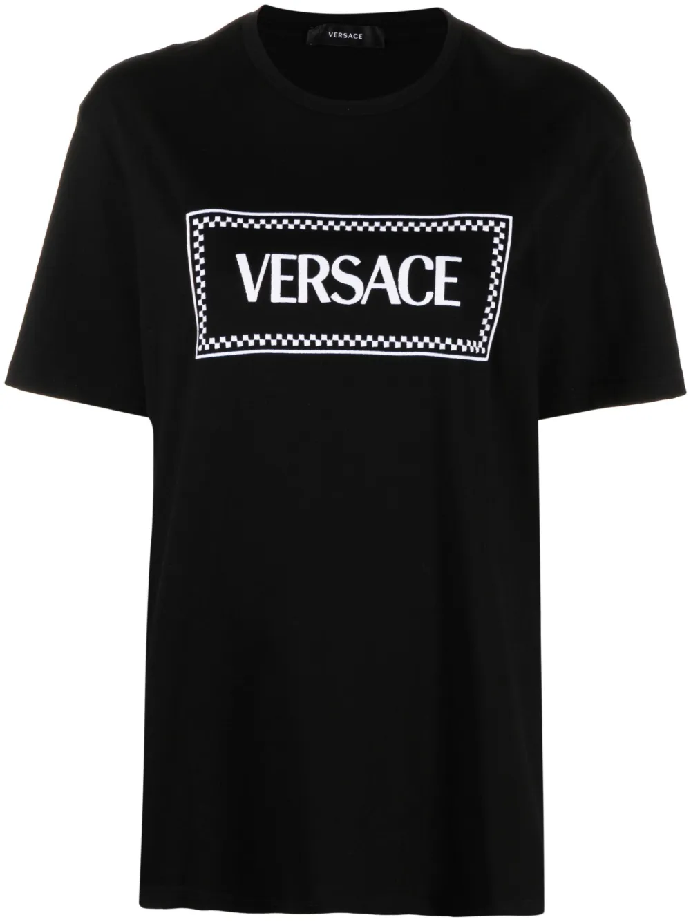 

Футболка с вышитым логотипом 90s Vintage VERSACE, черный