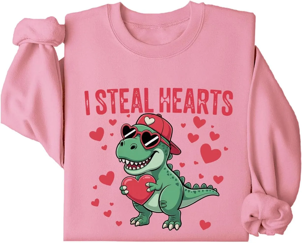 

Толстовка I Steal Hearts Dinosaur Valentine’s Day с милым T-Rex Batclock