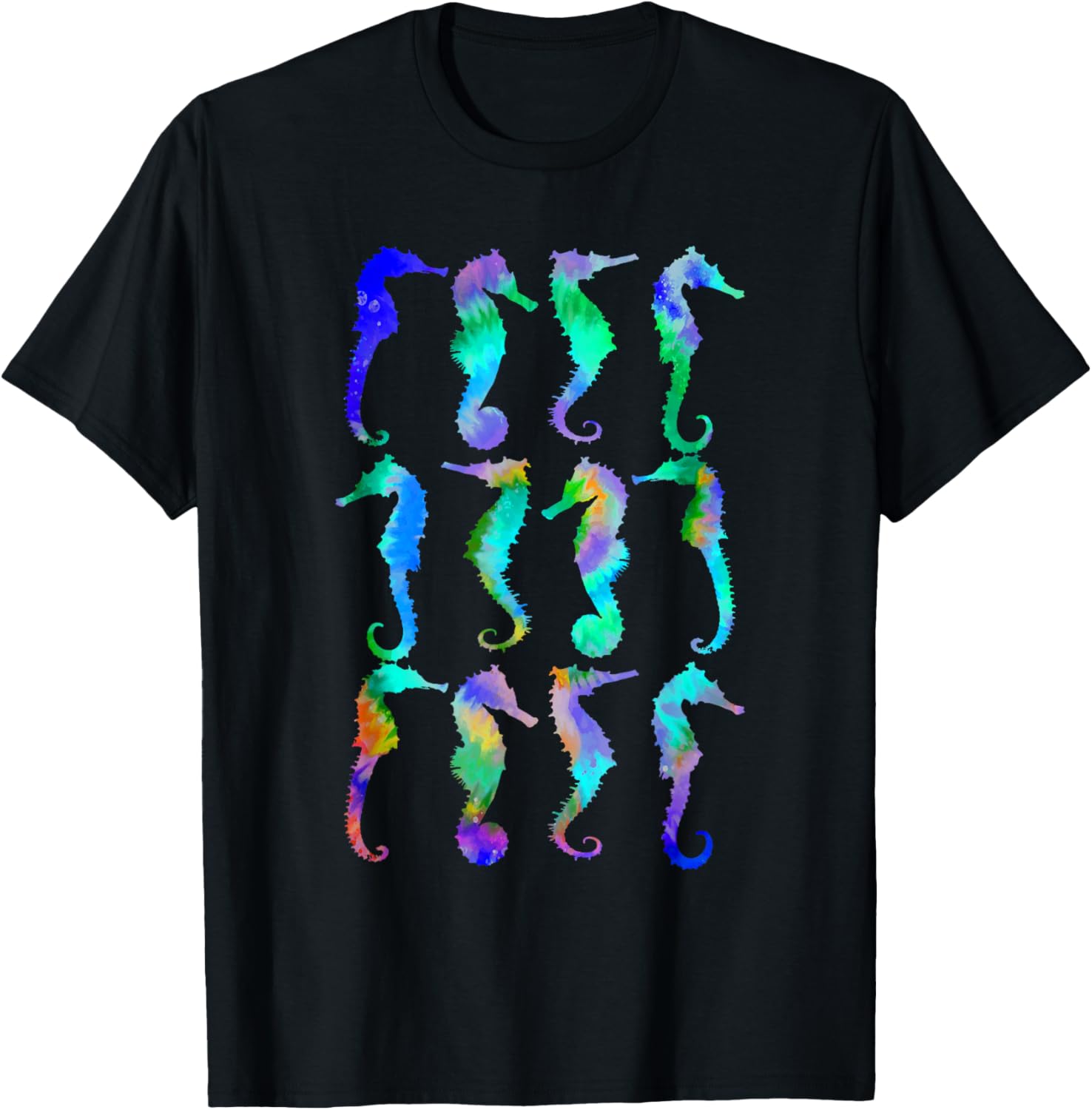 

Подводный аквариум с морскими рыбами, морская биология, футболка с рисунком морского конька в стиле тай-дай Ocean Animal Seahorse Lover Gift, черный