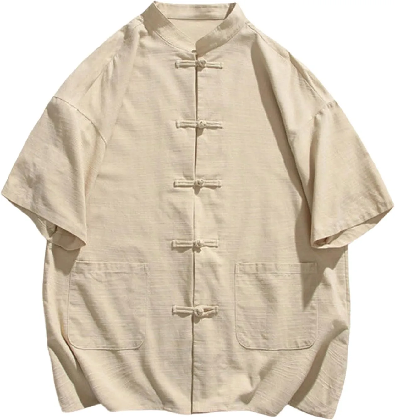 

Мужская повседневная курортная рубашка с коротким рукавом и воротником-стойкой