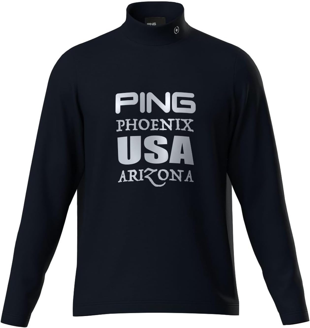 

Рубашка с длинным рукавом и высоким воротником Pin Apparel 621-4266801 для мужчин (легкая, впитывающая влагу, быстросохнущая), для игры в гольф, темно-синяя (120navy), размер L Ping Apparel