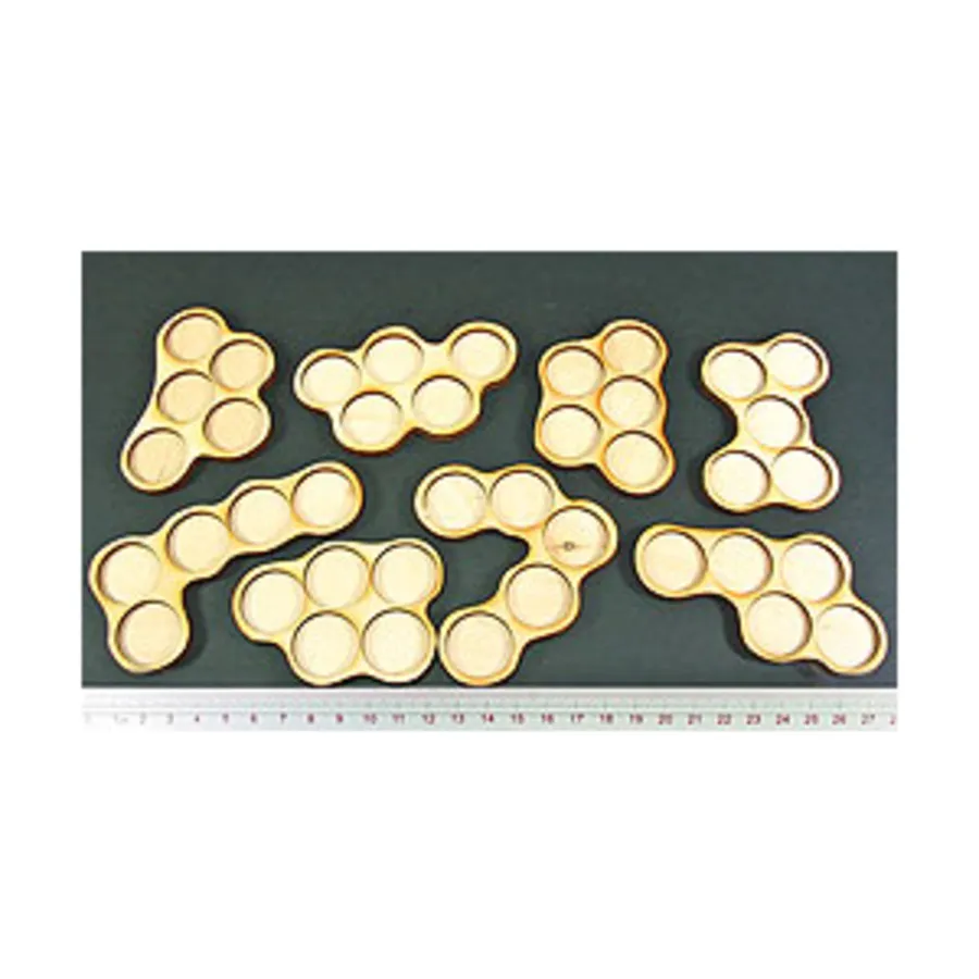 

Подносы Орды — 5 фигурок, круглые подставки 25 мм (8), Miniature Movement Trays - Hordes (Litko Aerosystems)