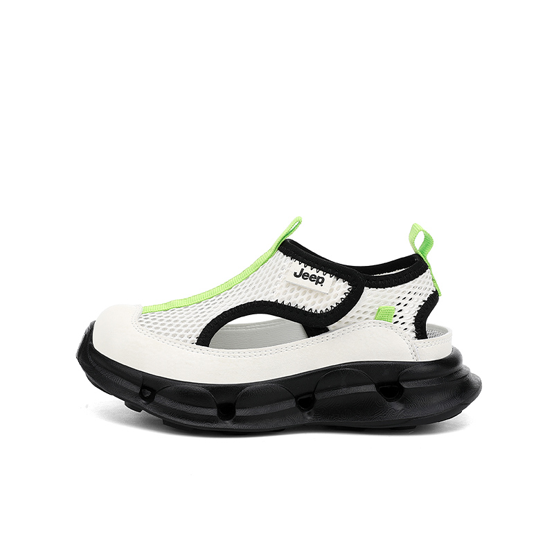 

Детские сандалии с противоскользящей подошвой, антиударной амортизацией, устойчивостью к истиранию, отскоком, водонепроницаемостью, дышащим быстросохнущим материалом Jeep, зеленый/phantom черный