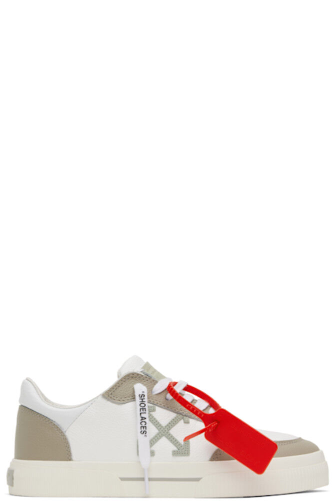 

Кроссовки из вулканизированной кожи белого и серо-коричневого цвета Off-White