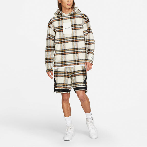 Толстовка Air Jordan 'Why Not?' Printed Plaid Wool Hooded Sweater For Men Brown, желтый — фото 3