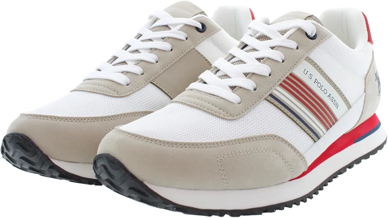 Мужские текстильные кроссовки US Polo Assn. XIRIO009M/5MU2 U.S. Polo Assn., белый/красный/кремовый — фото 3