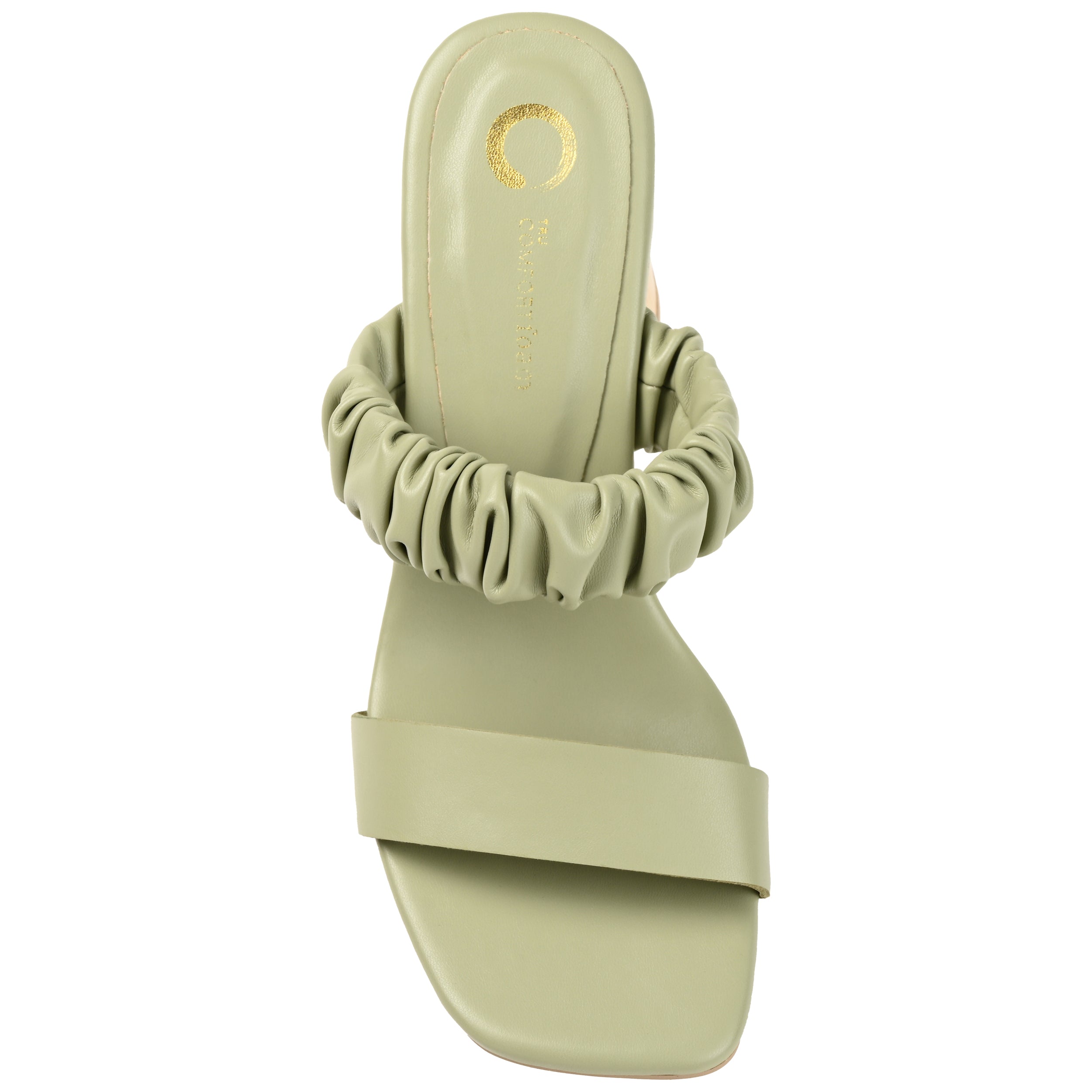 Женские босоножки из коллекции Journee Fayth Tru Comfort Foam с открытым квадратным носком и блочным каблуком, зеленый — фото 4