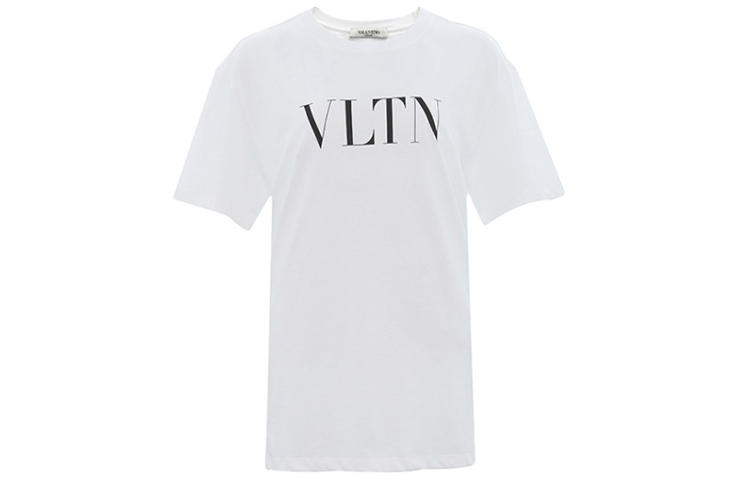 

Valentino Футболка с принтом Vltn, белая/черная
