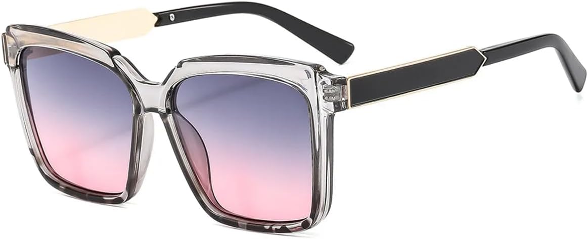 

Модные квадратные солнцезащитные очки в большой оправе для женщин и мужчин, элегантный набор очков для танцев, вечеринок и отдыха, защита от УФ-излучения UV400 UATXTAU, Grey