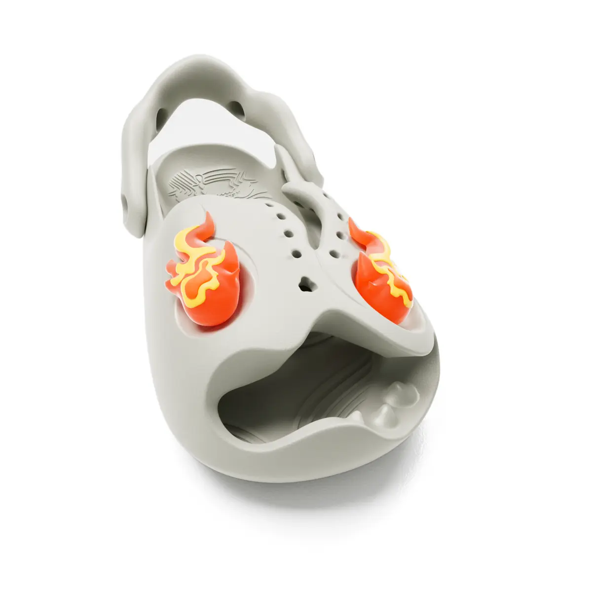 Скользостойкие слайдеры с пламенем и зомби Mr. Skully Unisex HelloSlippers, светло-серый — фото 3