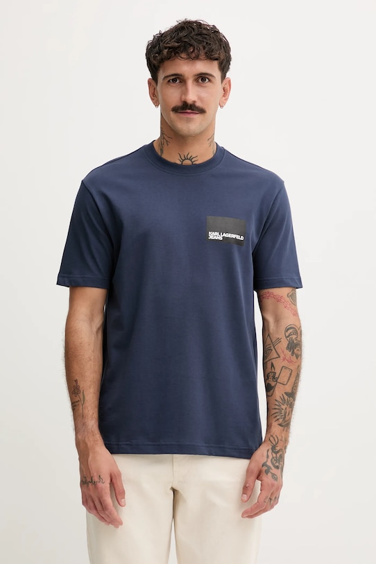 

Хлопковая футболка Karl Lagerfeld Jeans, темно-синий
