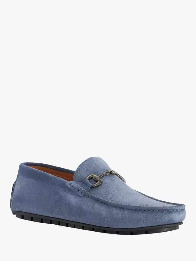 Мокасины-лоферы Brackon из замши с отделкой под кинжал Dune London, Blue — фото 3